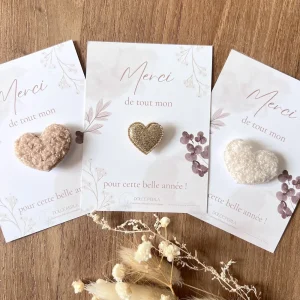 Broche coeur rembourré cadeau maitresse