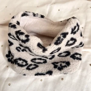 Snood fourrure léopard et gaze