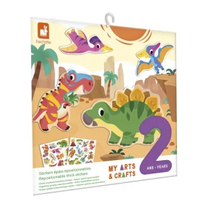 Coffret Créatif Stickers Epais Repositionnables Dinos – 2 ans