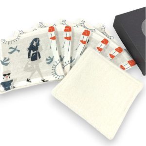 Lingettes démaquillantes bio réutilisables en coffret artisanal