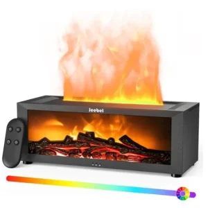 Diffuseur Arôme pour Huiles Essentielles - Effet Flamme Dynamique,Changement Couleur Auto,Télécommande