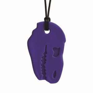 Collier de mastication Dino – Bleu marine – Souple