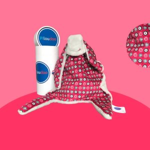 PILOUDOO Le doudou lapin framboise