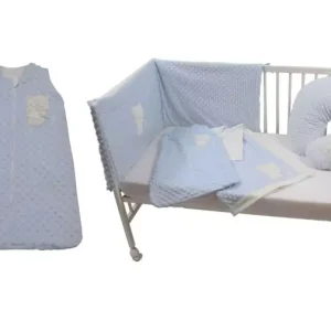 Gigoteuse bébé mi-saison en velours relief – Bleue ou Rose