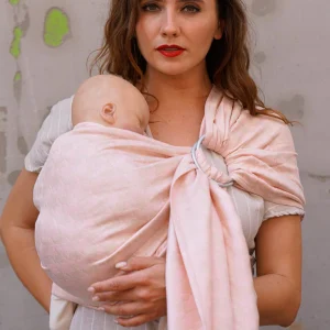 Écharpe de portage anneaux Rose / crème en orientaux de chasse