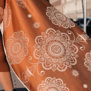 Écharpe de portage anneaux Mandala latte macchiato x bambou inverse