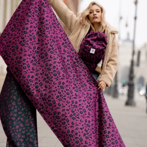 Écharpe de portage anneaux Safari rose vert glitzer