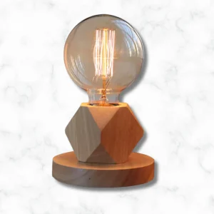 Lampe de chevet en bois carré