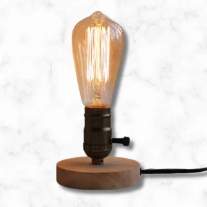 Lampe de chevet en bois : Rétro