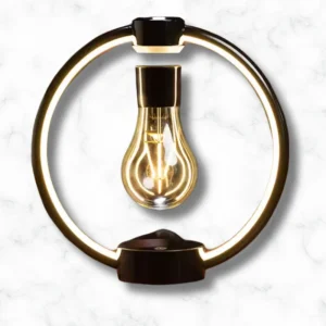 Lampe lévitation : cercle en bois