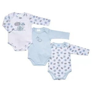 Lot de 3 bodies de couleur Bleu