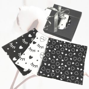 Mouchoirs en tissu lavables blancs et noirs – Zéro déchet & Oeko-Tex