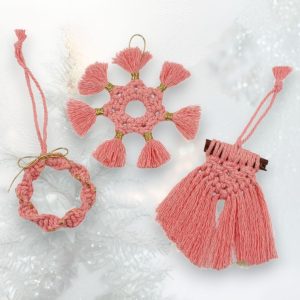 Ornements de Noël en macramé artisanal – Décoration authentique pour sapin et maison