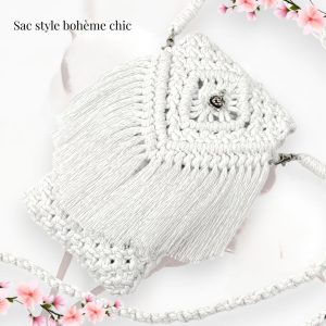 Pochette téléphone macramé femme bohème chic – Fait main & écoresponsable