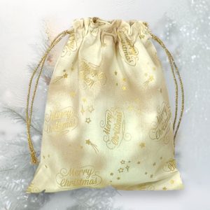 Pochon cadeau Noël tissu – emballage en coton écologique