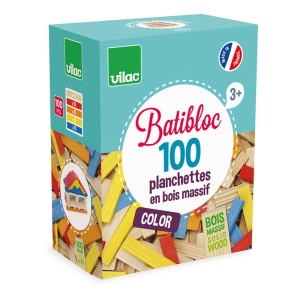 Batibloc color – 100 planchettes en bois colorées