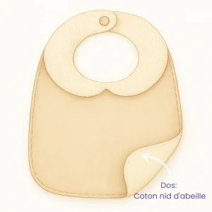 Sur mesure – Bavoir bébé réversible col Claudine en coton & nid d’abeille