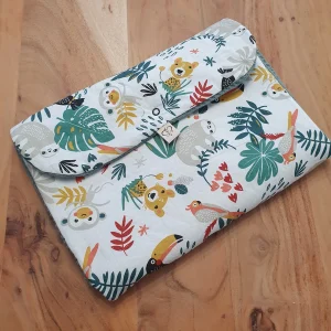 Sur mesure – Matelas à langer nomade bébé nid d’abeille & coton personnalisable