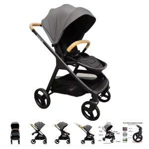 Poussette boobeyeh tronassimo s1 noir et gris