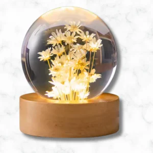 veilleuse boule de cristal : marguerite